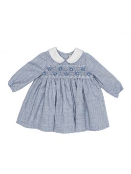 flannel dress with smock and LONG SLEEVES