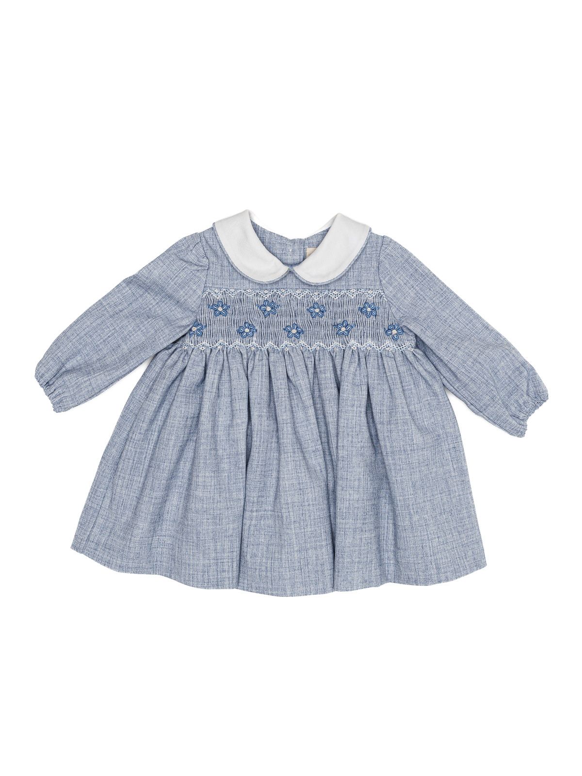 flannel dress with smock and LONG SLEEVES
