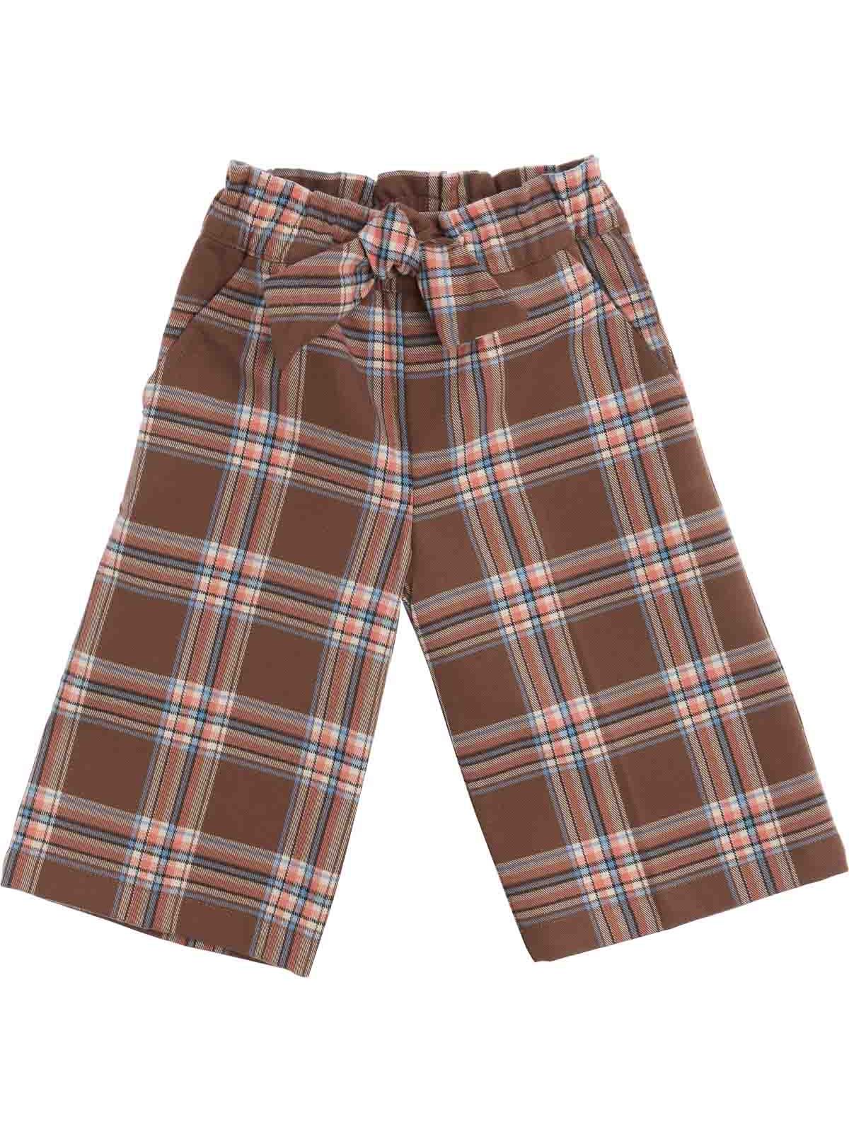 pantaloni 3/4 con fiocco in tartan moda