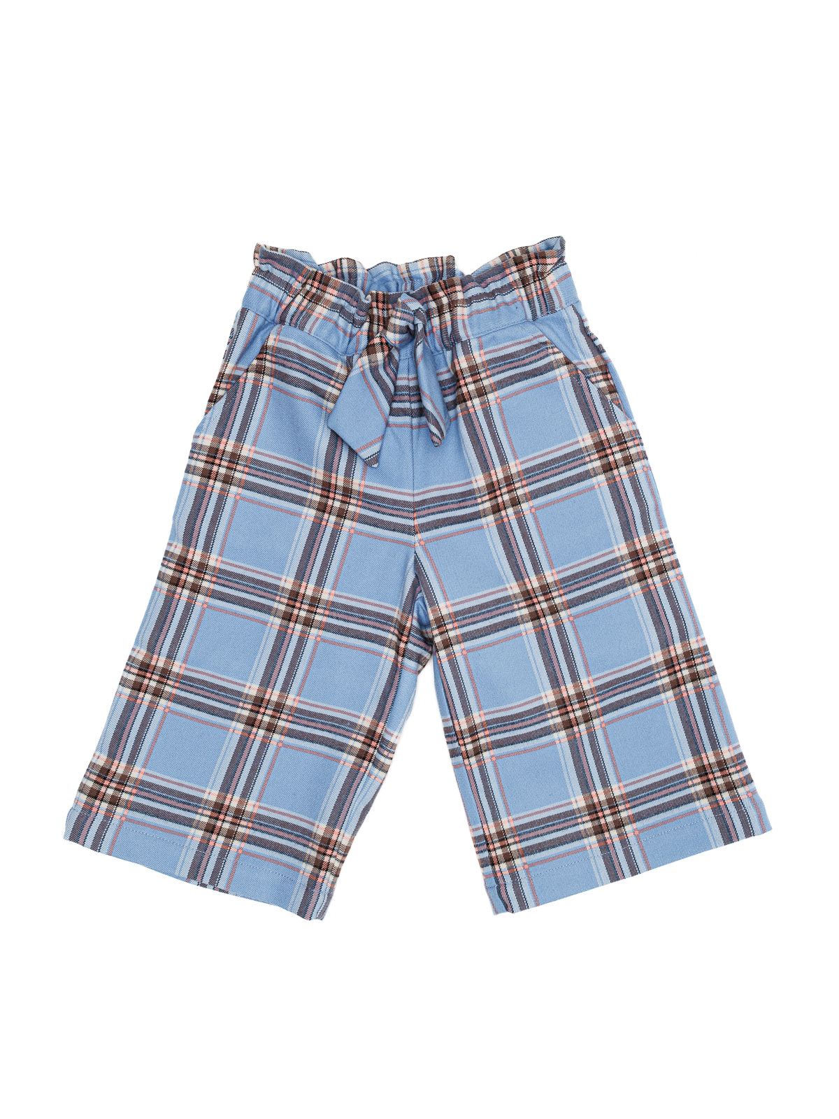 pantaloni 3/4 con fiocco in tartan moda