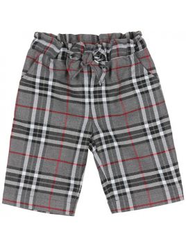pantaloni in tartan con fiocco
