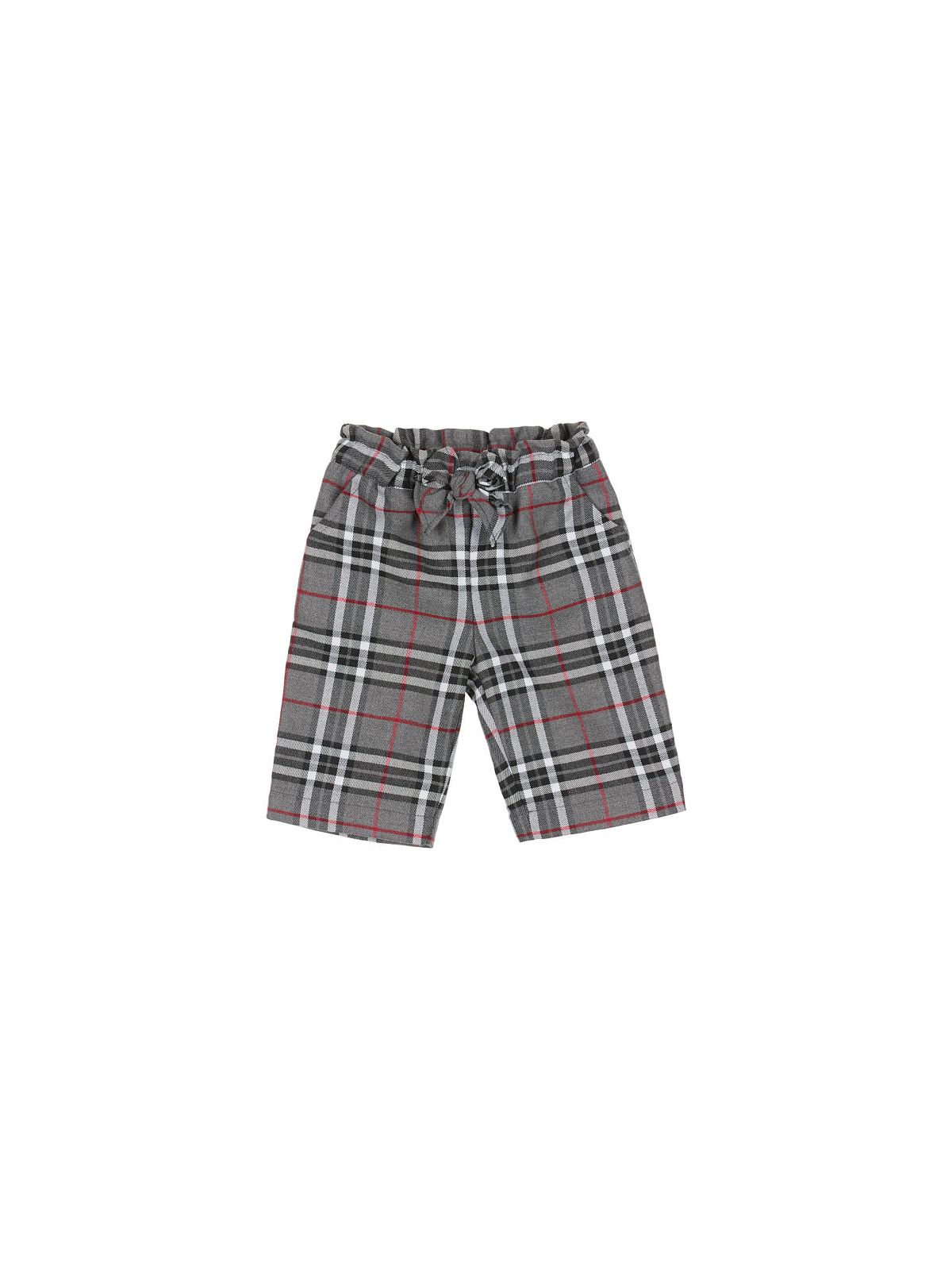pantaloni in tartan con fiocco