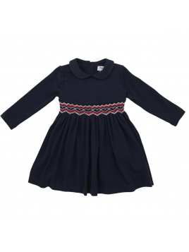 interlock dress with smock