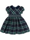 vestito in tartan con smock