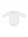 jersey body with feather stitch embros on collar