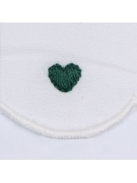 jersey body with scallops and hearts embros on collar