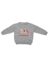 pullover in lana/cashmere con intarsio cavallo a dondolo