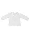 T-shirt in jersey con colletto ricamato con pallini