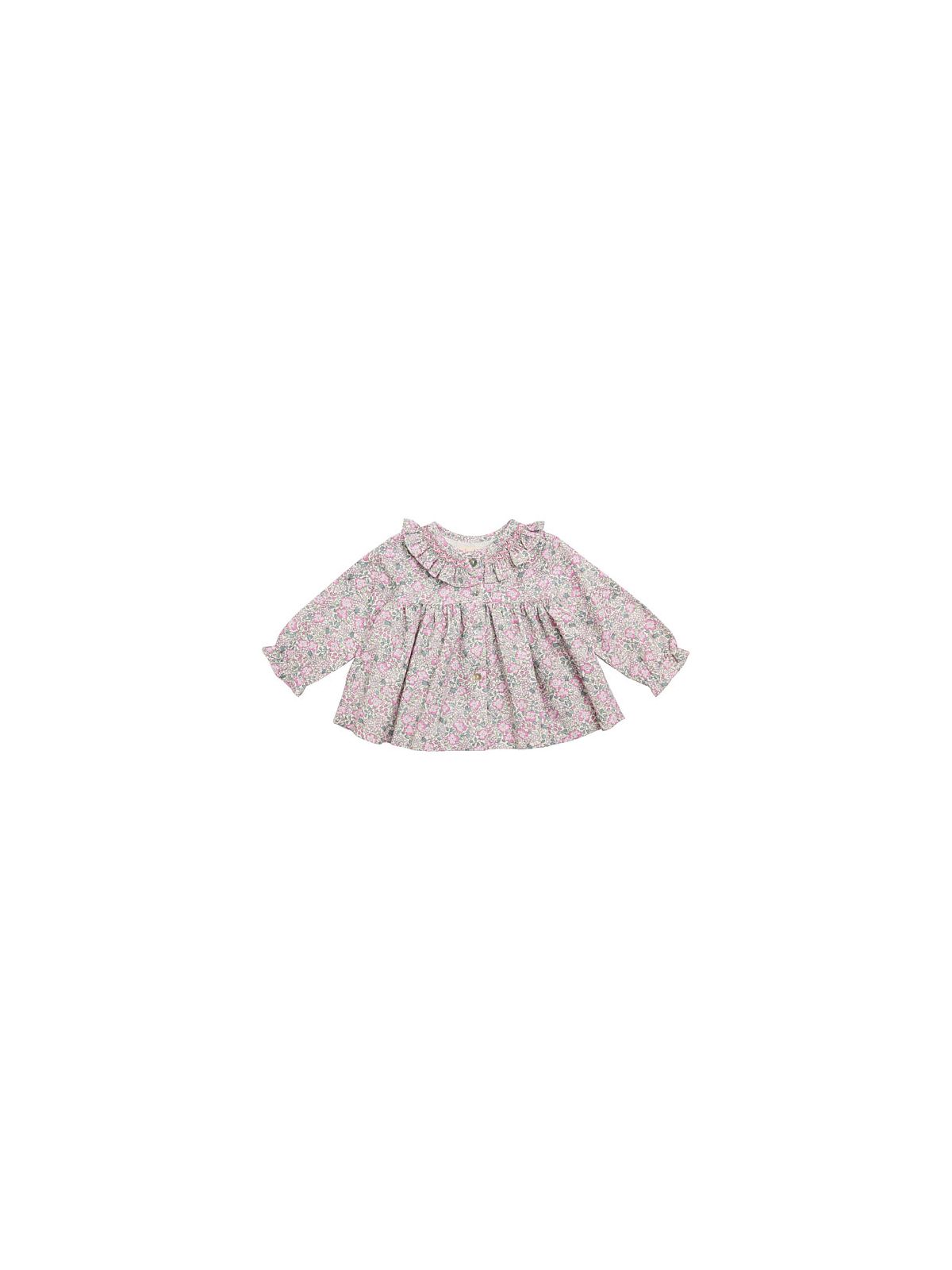 camicia in twill stampato moda  con smock