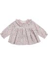 camicia in twill stampato moda  con smock