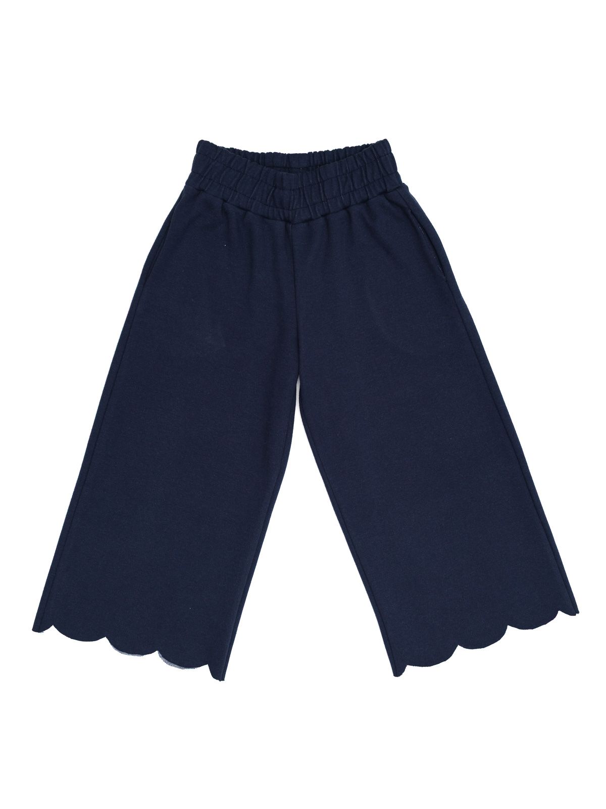 pantaloni a gamba larga con cappe in punto Milano