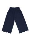 Milano knit fabric wide-leg trousers with scallops