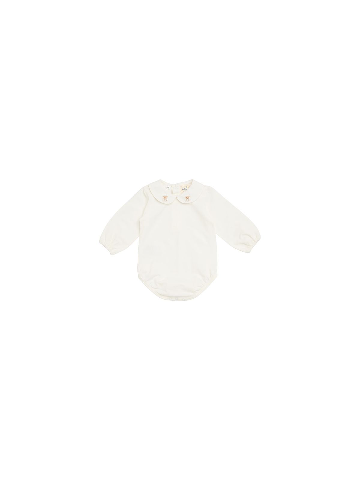 body in jersey con ricamo pecorella sul colletto