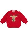 wool/cashmere boy pullover with reindeer intarsia knit