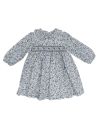 printed twill dress with smock and LONG SLEEVES - Malvi&Co, Isi Baby line