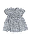 printed twill dress with smock