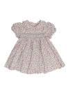 printed twill dress with smock