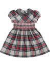 vestito in tartan con smock