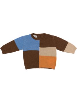 pullover in lana/cashmere con quadri