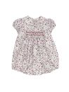 tutina in twill stampato a fiori piccoli con smock
