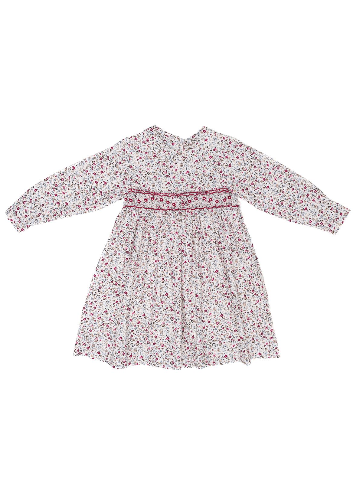 vestito in tessuto stampato con smock a MANICA LUNGA 