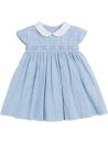 slub cotton dress with smock 