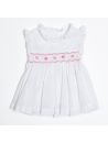 voile dress with smock and frill on collar and sleeves