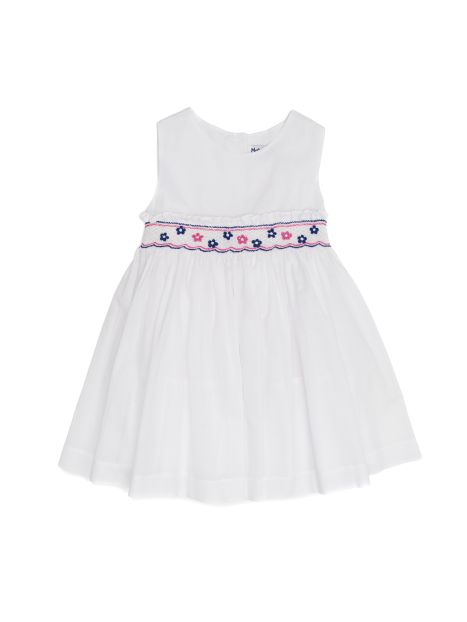 vestito smanicato in voile con smock