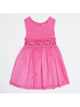 voile sleeveless dress with smock