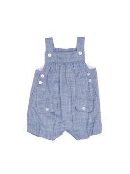 slub cotton romper with straps