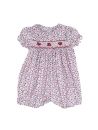 pagliaccetto in tessuto stampato moda con smock a MANICA CORTA