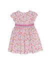 vestito in tessuto stampato moda con smock a MANICA CORTA 