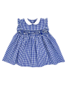 seersucker checks dress with smock