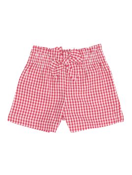 seersucker checks shorts with bow