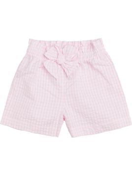 seersucker checks shorts with bow