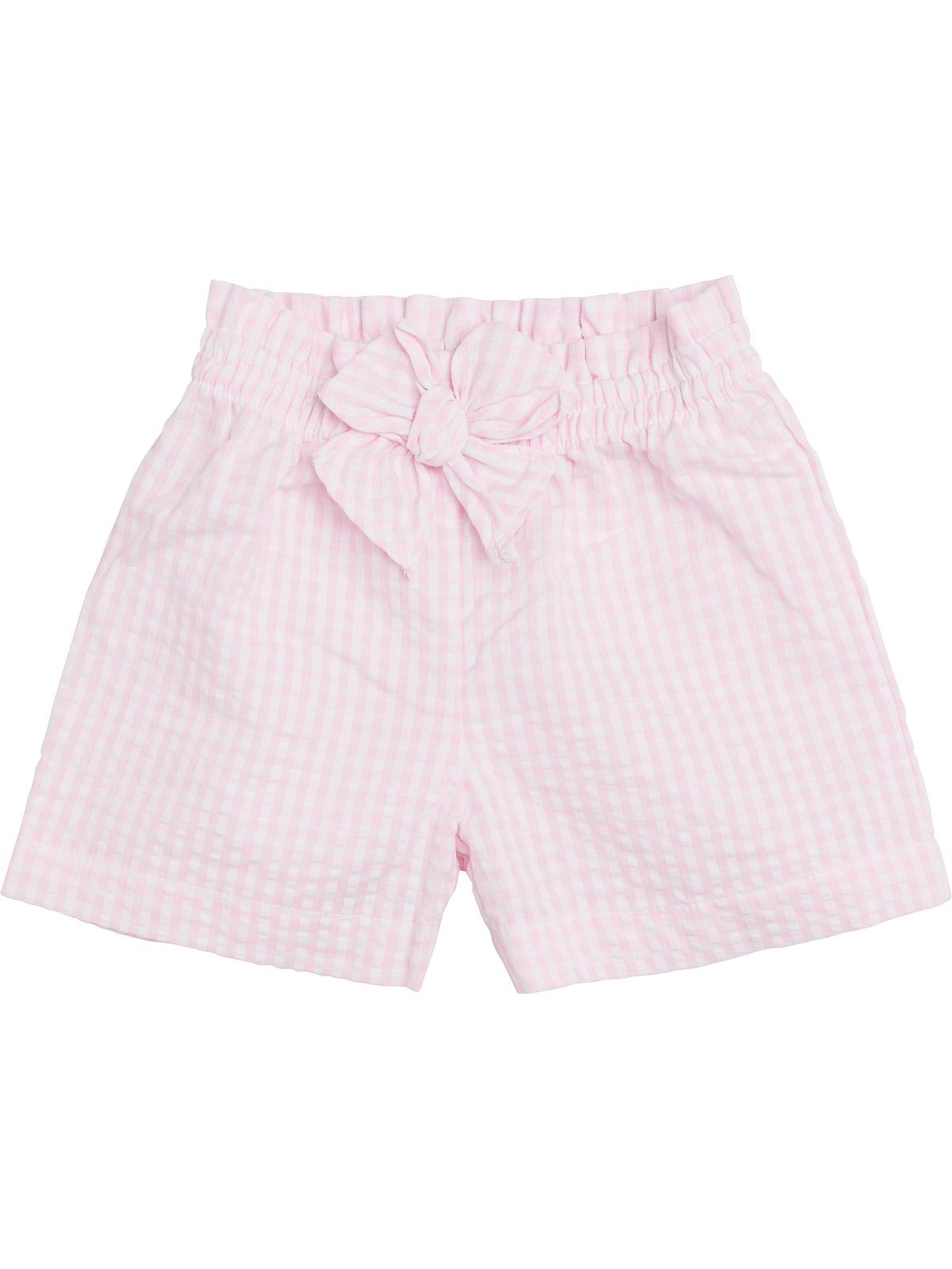 seersucker checks shorts with bow