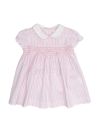 vestito a quadretti goffrati con smock a MANICA CORTA 