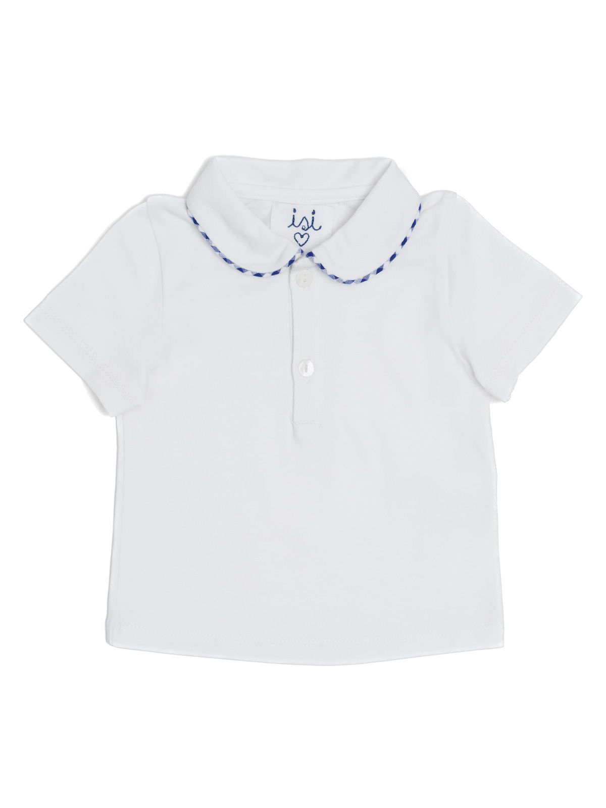 jersey polo with seersucker checks finishings on the collar