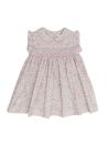 vestito in tessuto stampato a fiori con smock