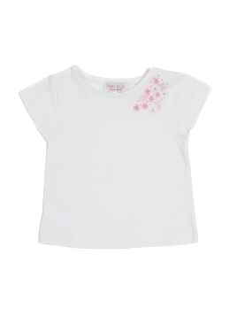 t-shirt in jersey con ricamo fiori