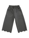 Milano knit fabric wide-leg trousers with scallops
