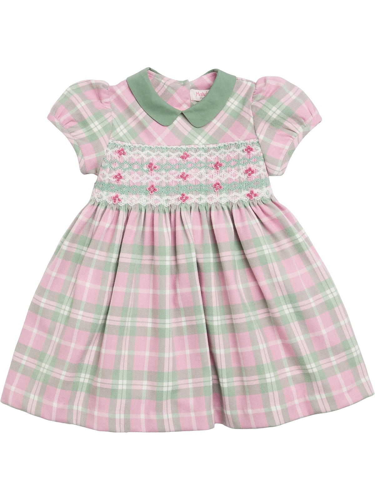 vestito in tartan moda con smock 