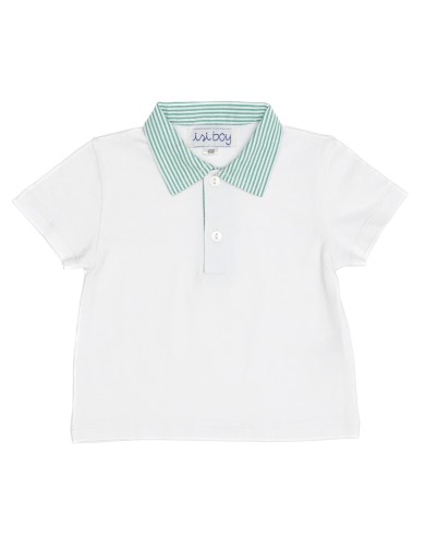 jersey boy polo with seersucker stripes finishing