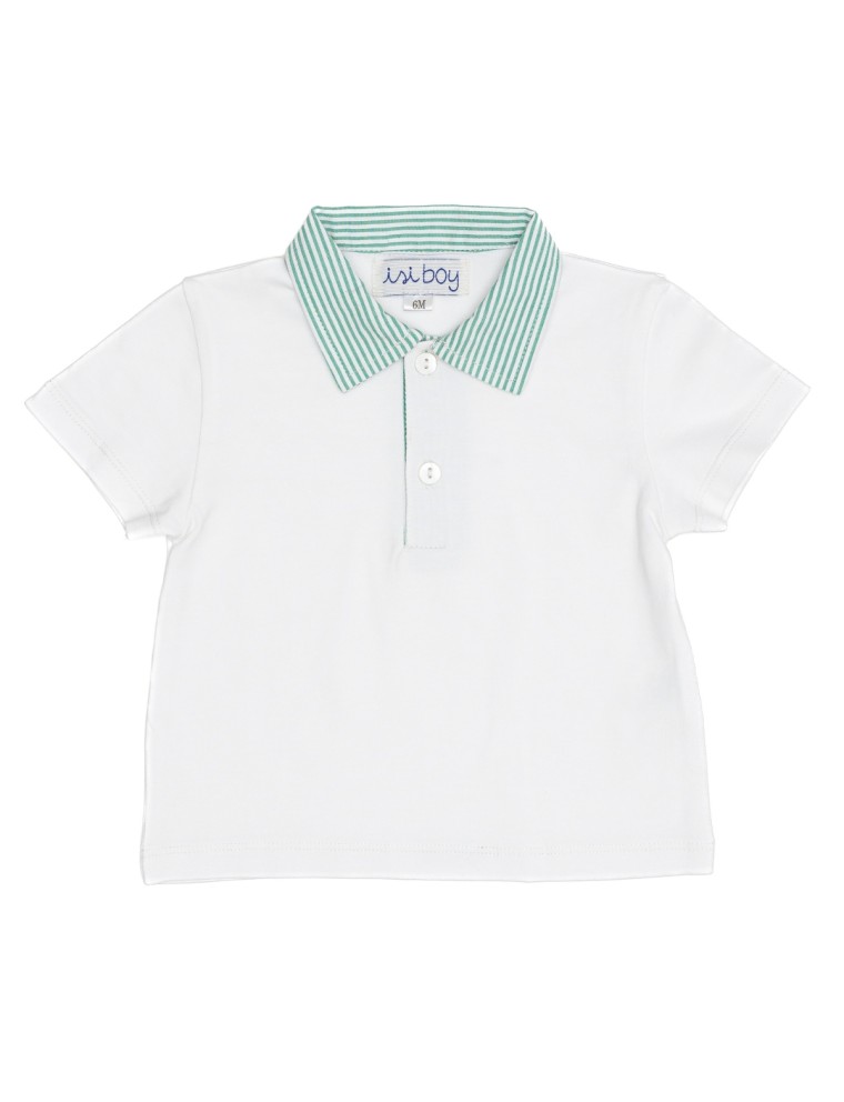 jersey boy polo with seersucker stripes finishing