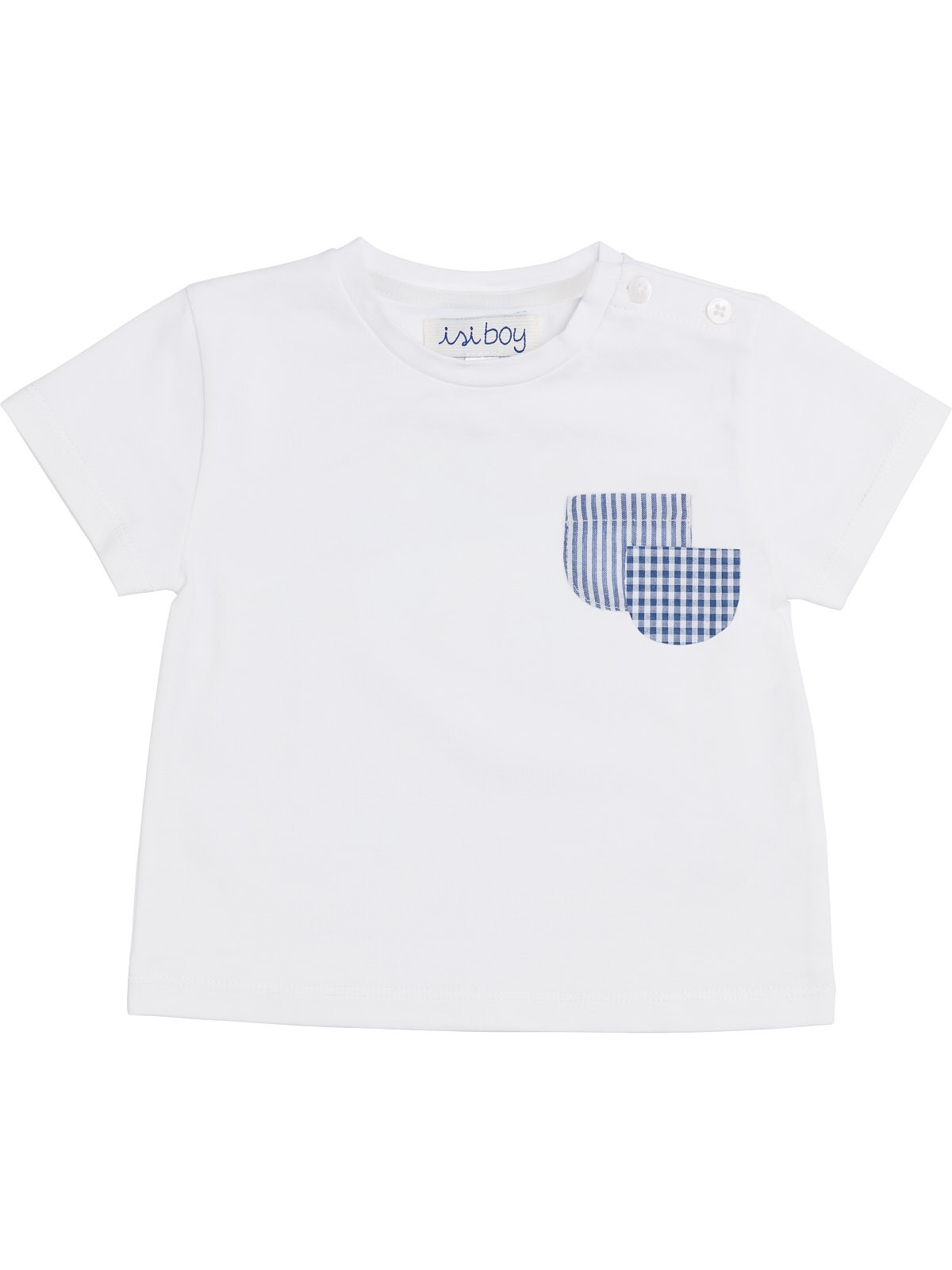 jersey boy T-shirt with seersucker checks and stripes pockets