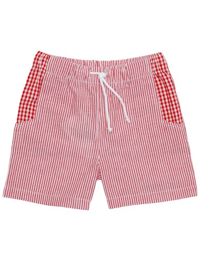 costume bimbo a righe goffrate con rifiniture quadretti goffrati