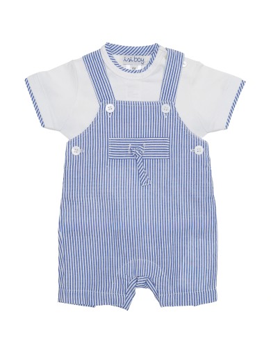 boy set - jersey T-shirt and seercucker stripes dungarees