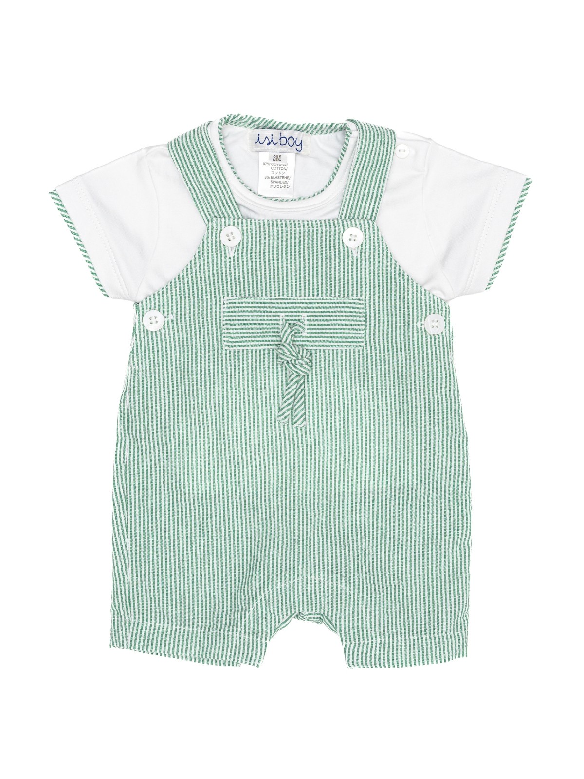 boy set - jersey T-shirt and seercucker stripes dungarees