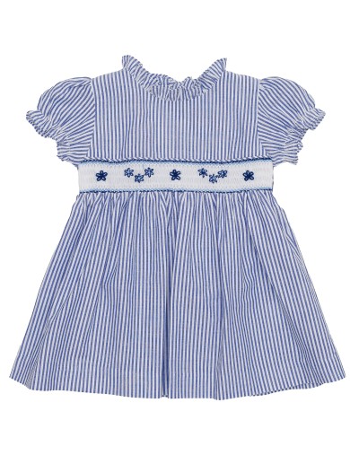 seersucker stripes dress with smock