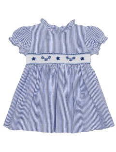 seersucker stripes dress with smock